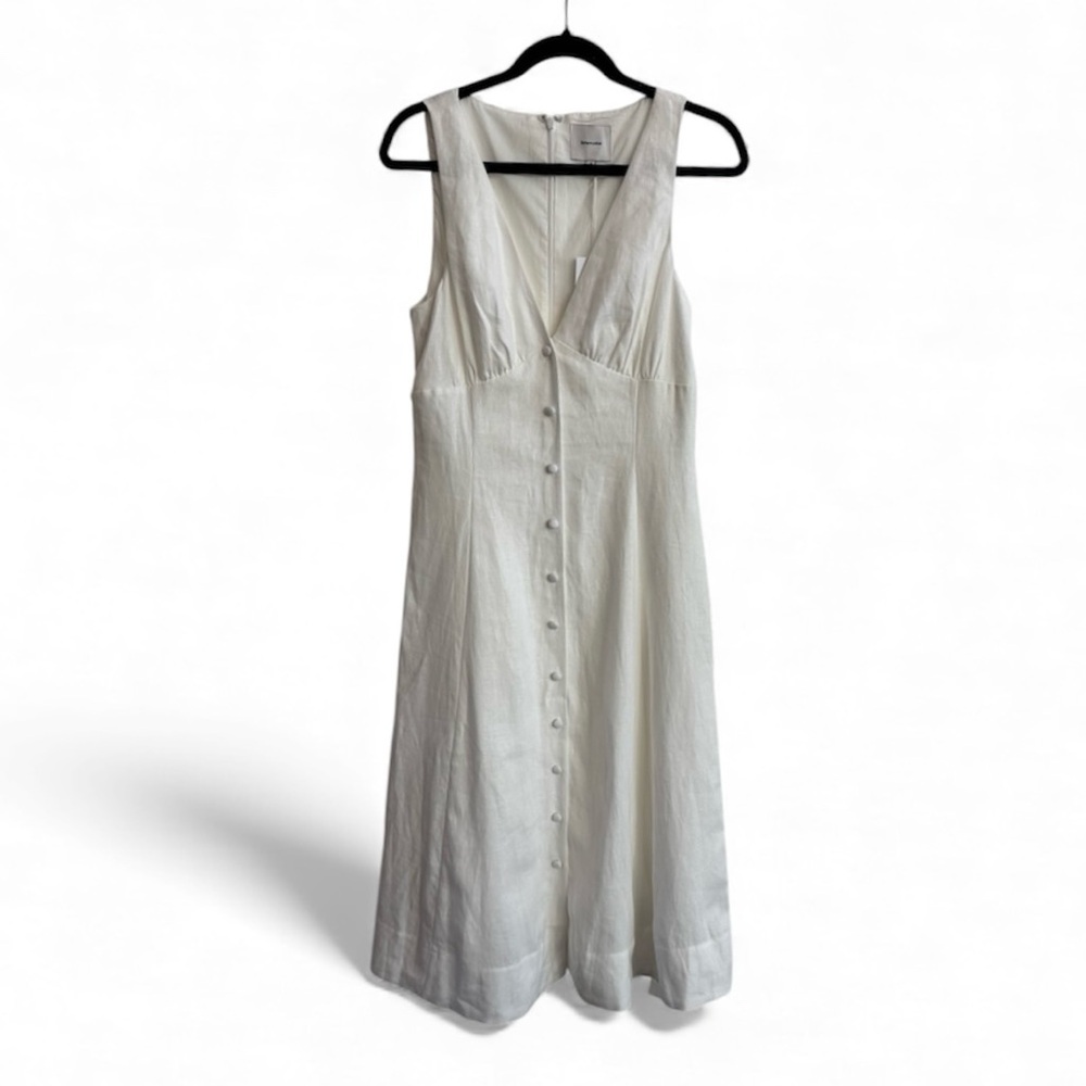 REFORMATION Sebastian Linen Midi Dress Size 6 NWT - Picture 2 of 7